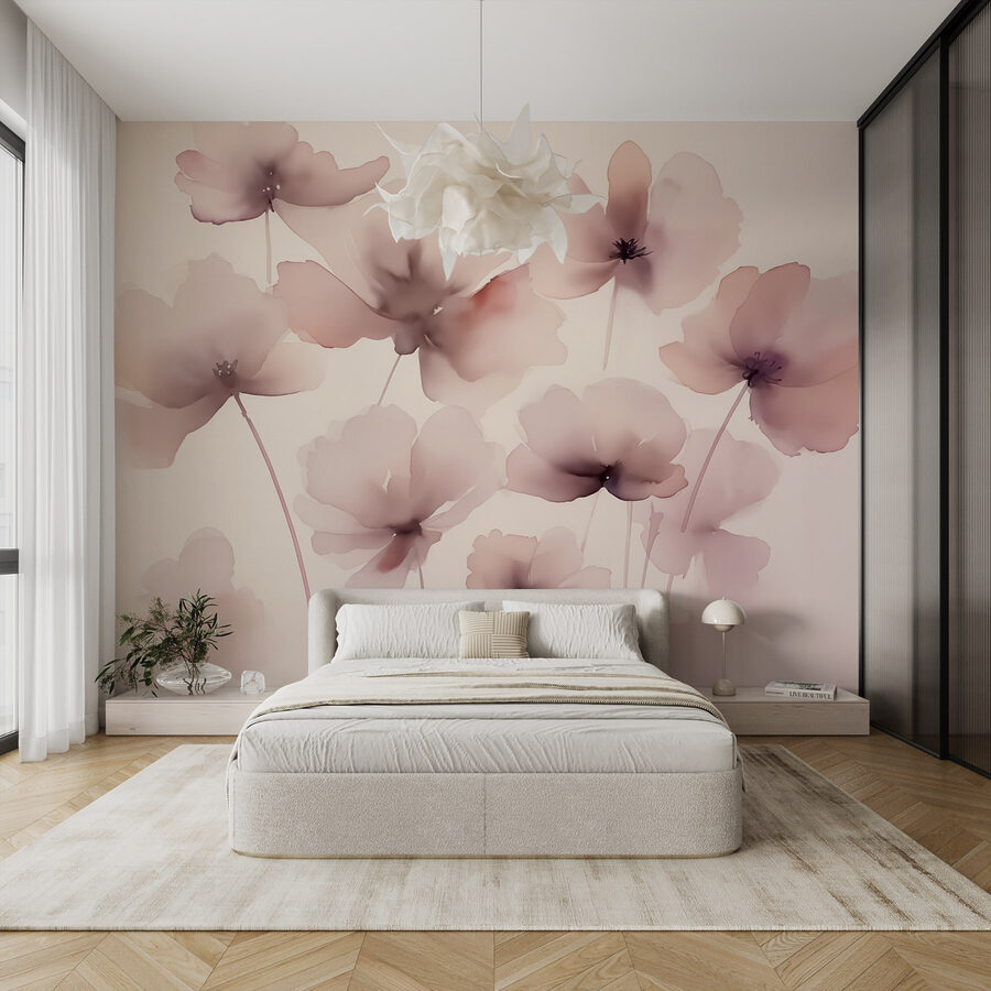 Gruppe von Blumen auf einem weißen Hintergrund