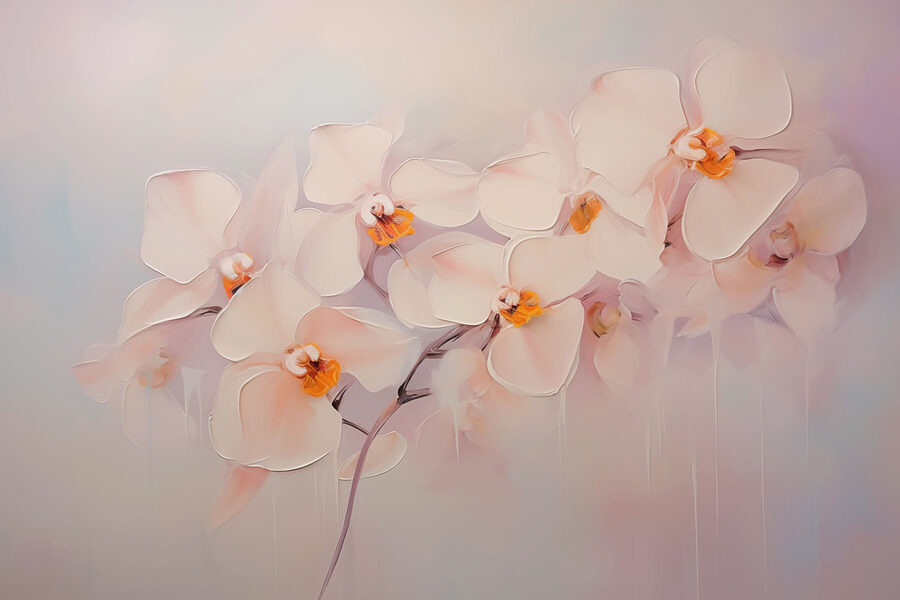 Malerei von weißen Blumen