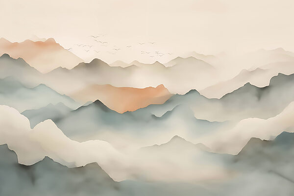 Landschaft mit Bergen und Wolken Landschaft mit Bergen und Wolken