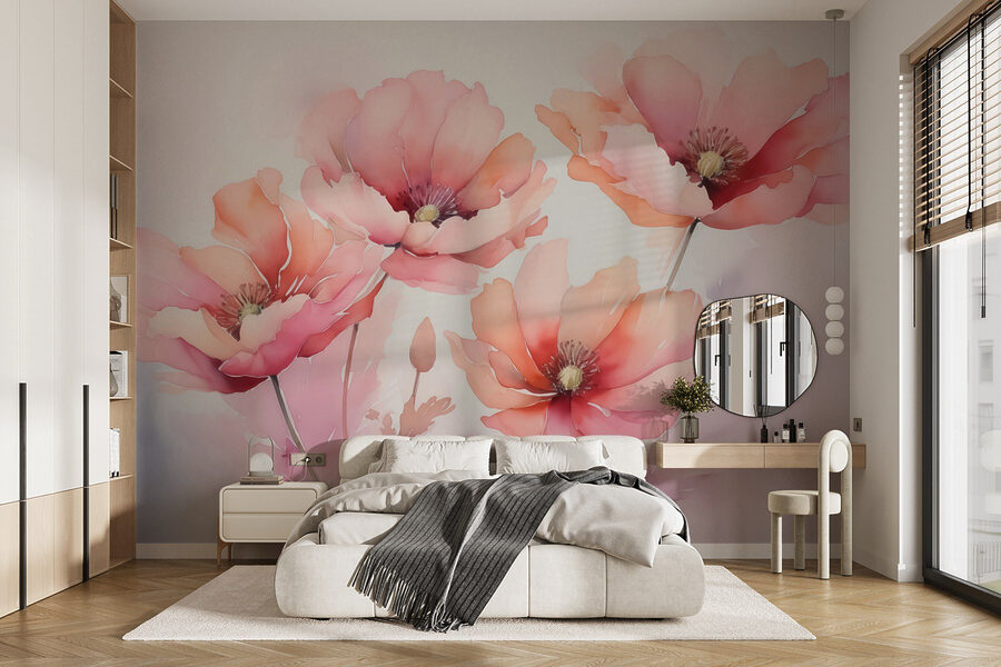 Gemälde von Blumen auf weißem Hintergrund