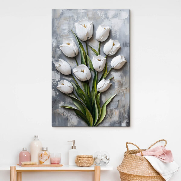 Wandbilder Gemälde von weißen Tulpen (Artikelnummer: s42176) Wandbilder Wandbilder Gemälde von weißen Tulpen (Artikelnummer: s42176)