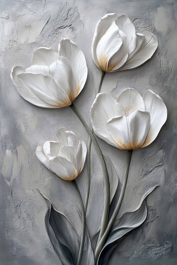 Painting of white flowers Painting of white flowers