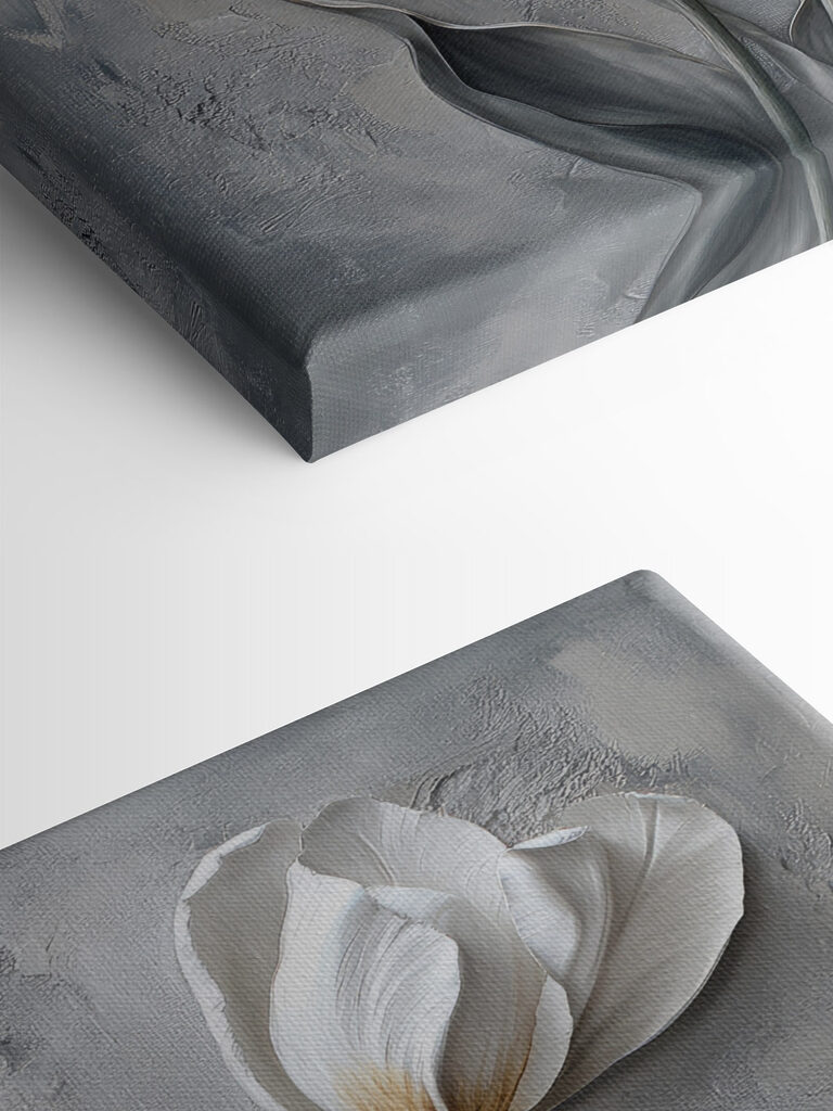 Painting of white flowers Painting of white flowers