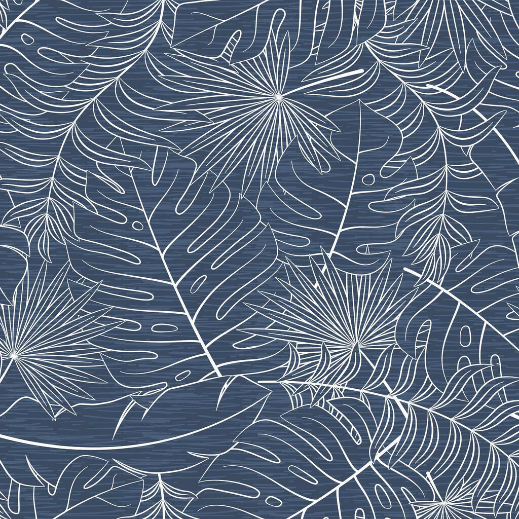 Muster aus Blättern auf blauem Hintergrund Muster aus Blättern auf blauem Hintergrund