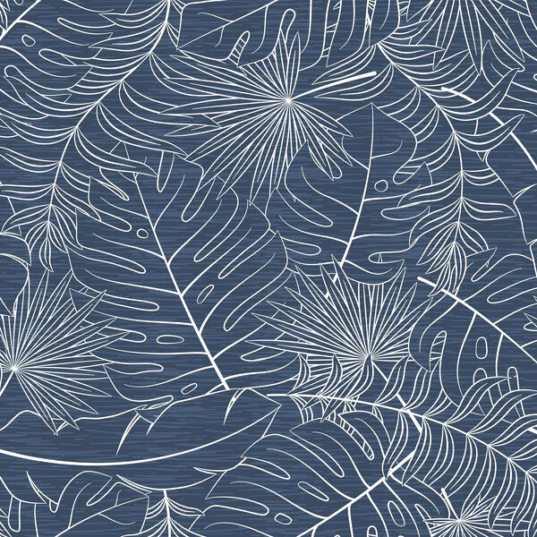 Muster aus Blättern auf blauem Hintergrund Muster aus Blättern auf blauem Hintergrund