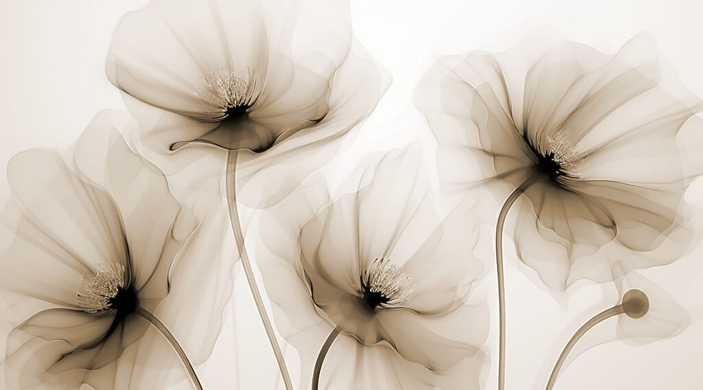 Zarte Blüten verflechten sich sanft und elegant Zarte Blüten verflechten sich sanft und elegant
