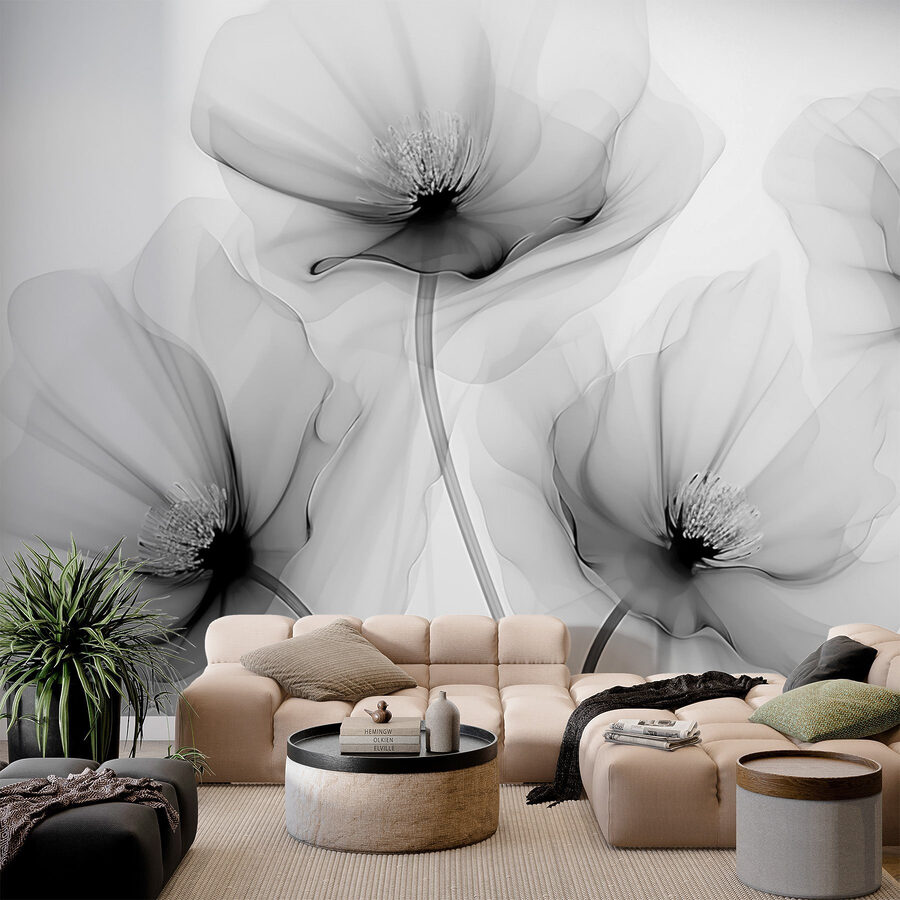 Gruppe von Blumen mit weißen Blütenblättern