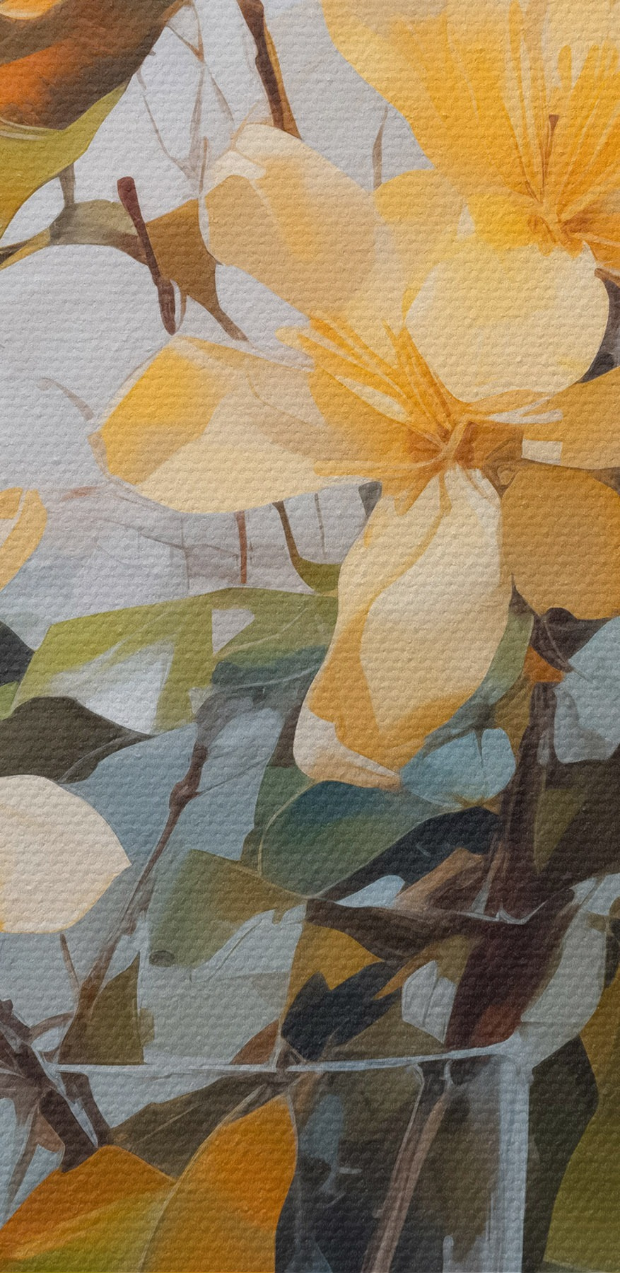 Gelbe Blumen in einer Glasvase
