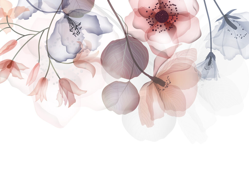 Zartes florales Design mit sanften Farbtönen Zartes florales Design mit sanften Farbtönen
