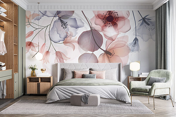 Zartes florales Design mit sanften Farbtönen Zartes florales Design mit sanften Farbtönen