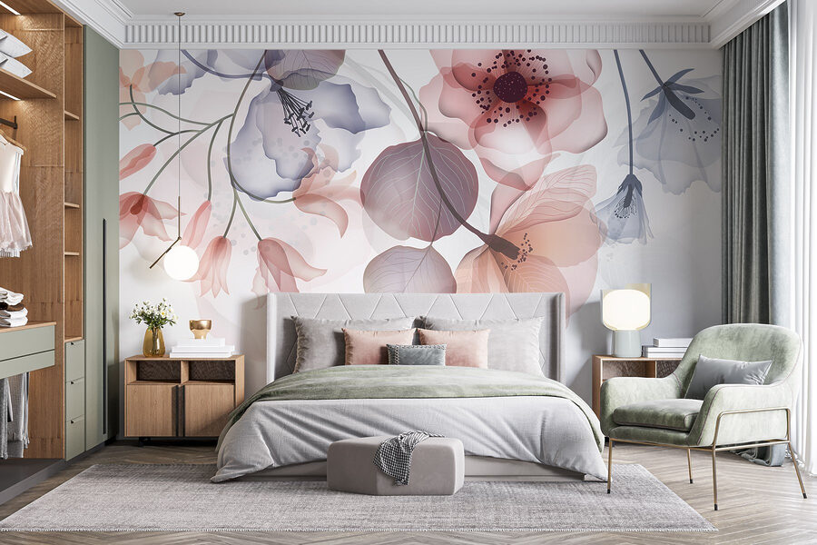 Zartes florales Design mit sanften Farbtönen