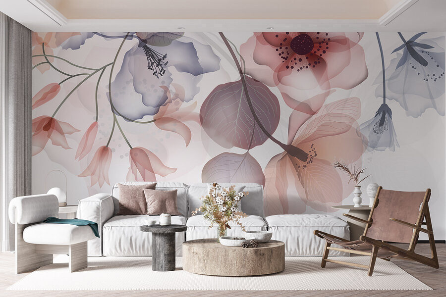 Zartes florales Design mit sanften Farbtönen