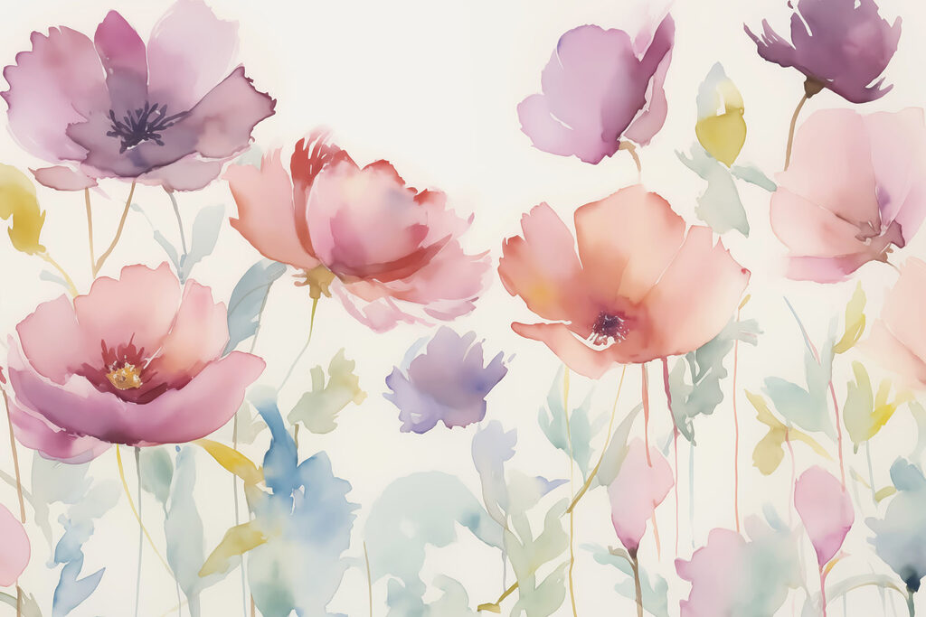Aquarellmalerei von Blumen Aquarellmalerei von Blumen