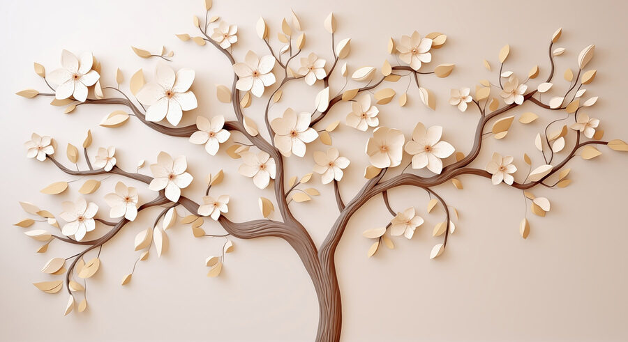 Baum mit Blumen darauf