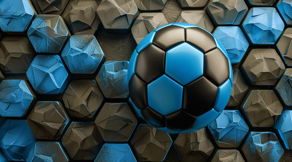 Blauer und schwarzer Fußball Blauer und schwarzer Fußball