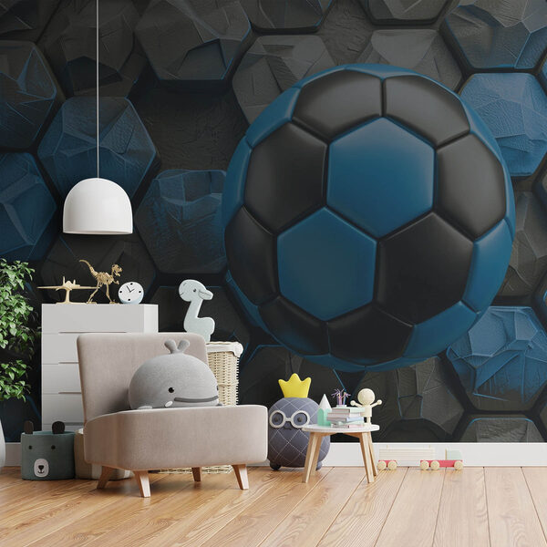 Blauer und schwarzer Fußball Blauer und schwarzer Fußball