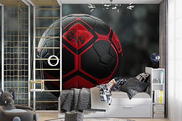 Dynamischer schwarzer und roter Fußball Dynamischer schwarzer und roter Fußball