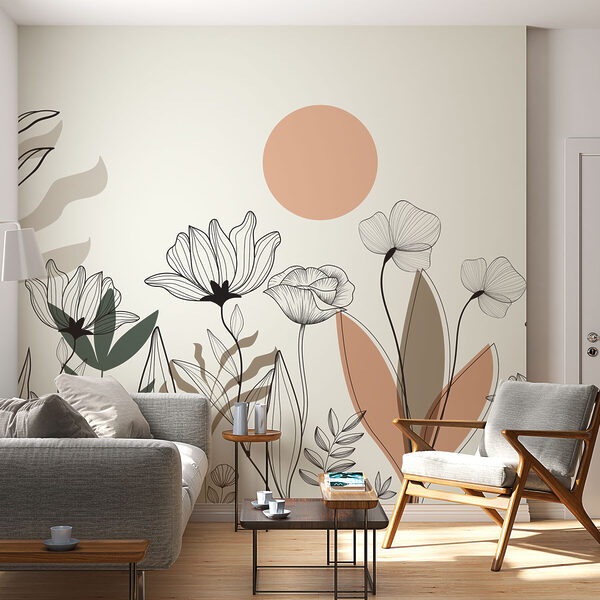 Zeichnung von Blumen und Blättern Zeichnung von Blumen und Blättern