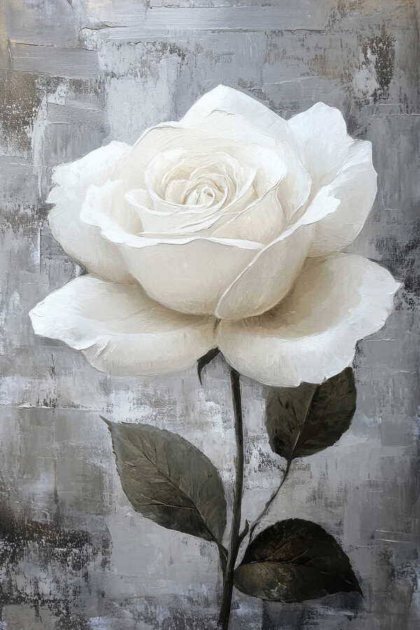 Gemälde einer weißen Rose Gemälde einer weißen Rose