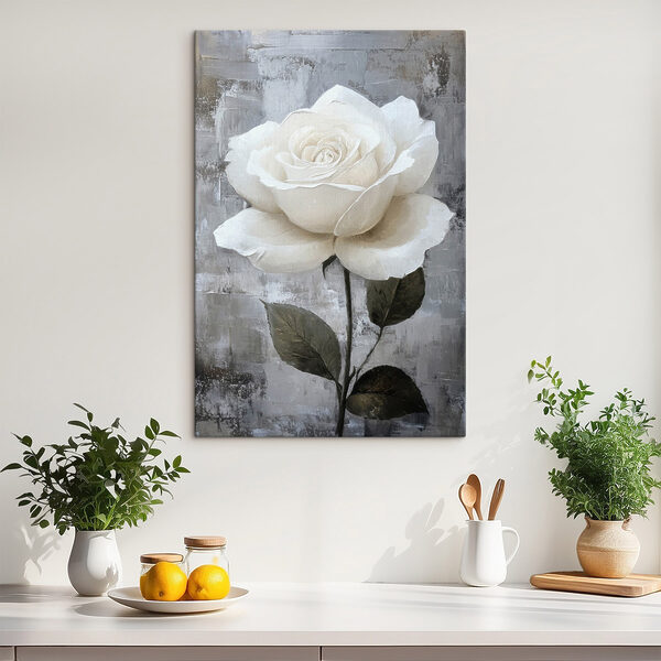 Gemälde einer weißen Rose Gemälde einer weißen Rose