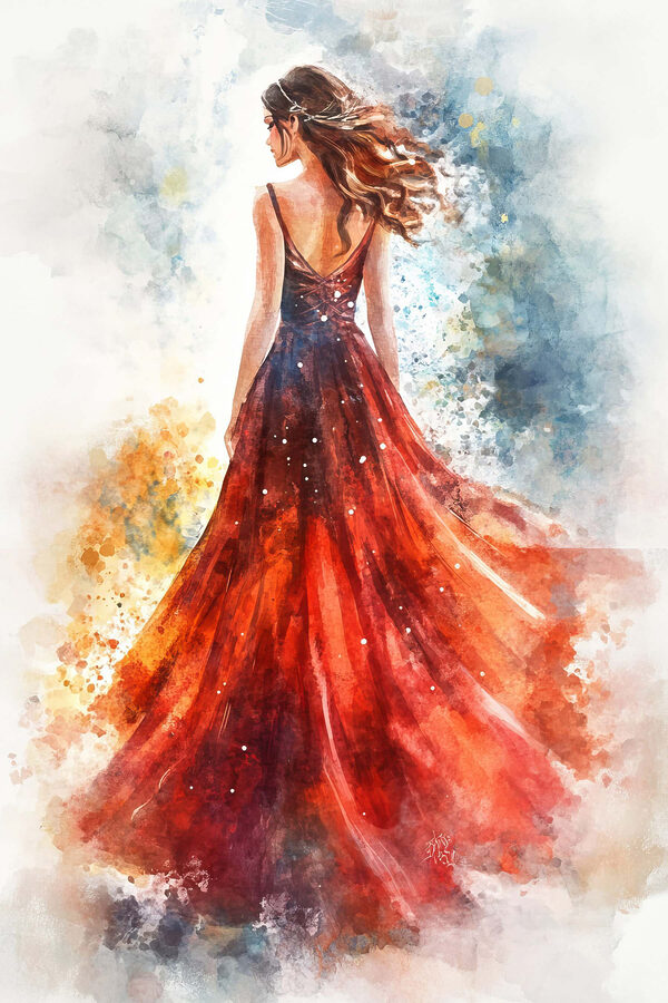 Frau im roten Kleid Frau im roten Kleid