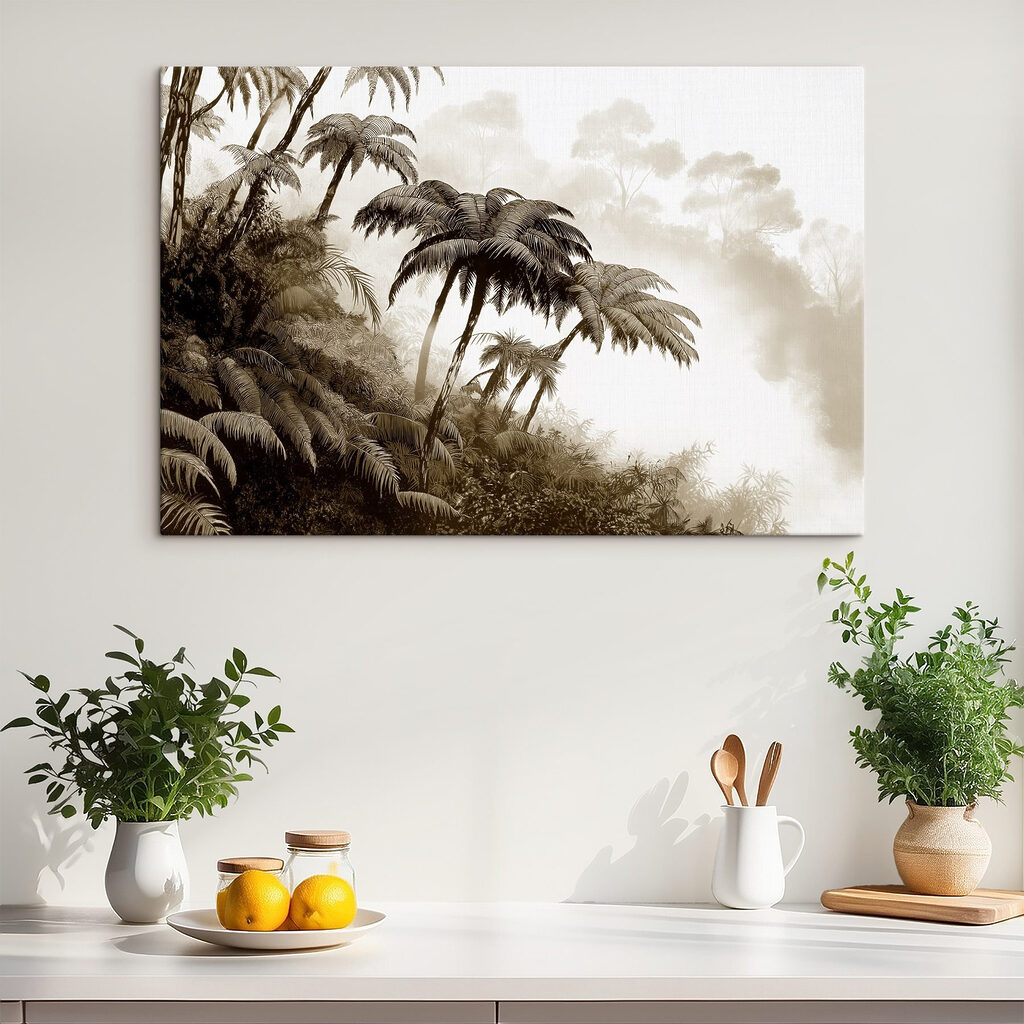 Group of palm trees in a forest