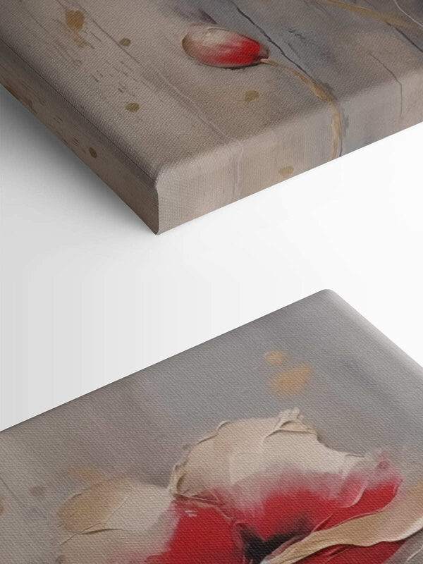 Painting of flowers on a grey background