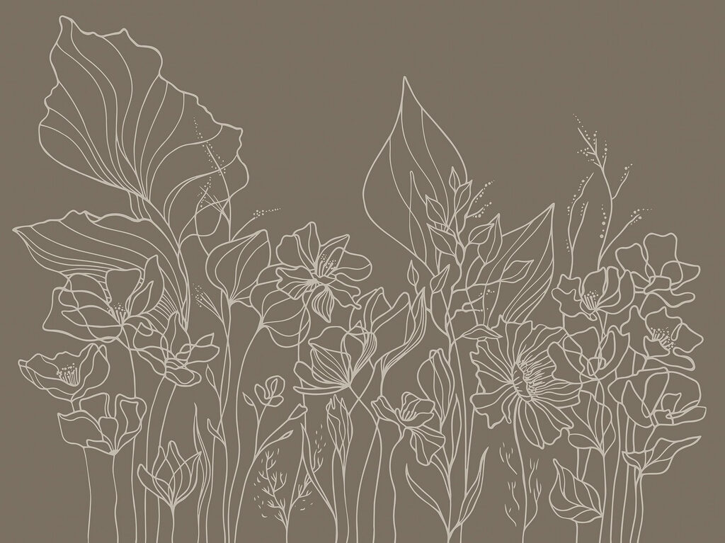 Strichzeichnung von Blumen Strichzeichnung von Blumen