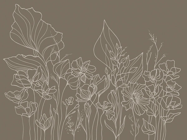 Strichzeichnung von Blumen Strichzeichnung von Blumen