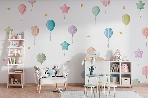 Muster aus Luftballons und Sternen Muster aus Luftballons und Sternen