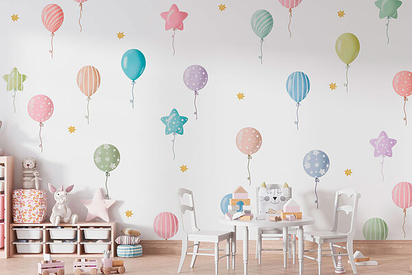 Muster aus Luftballons und Sternen Muster aus Luftballons und Sternen