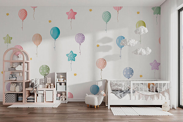 Muster aus Luftballons und Sternen Muster aus Luftballons und Sternen