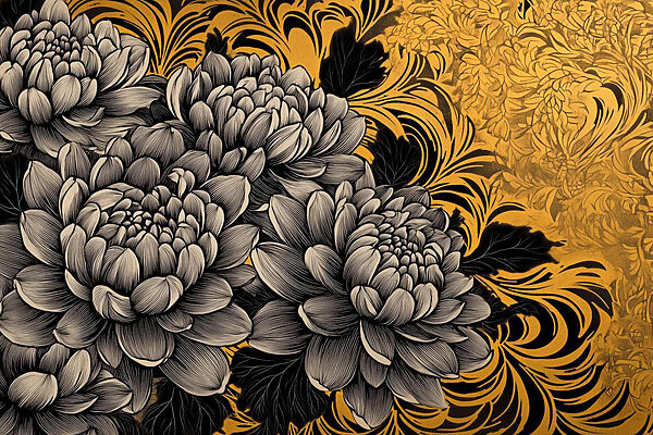 Majestätische Blüten in verschlungenem Design Majestätische Blüten in verschlungenem Design