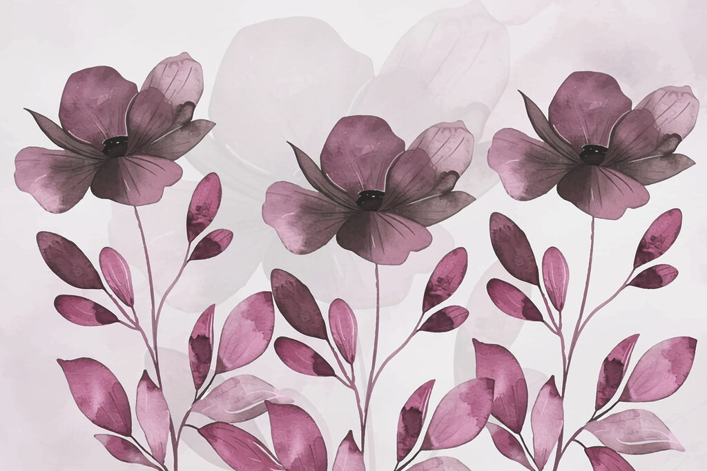 Lila Blüten und Blätter Lila Blüten und Blätter
