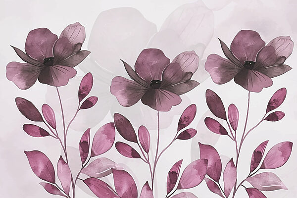 Lila Blüten und Blätter Lila Blüten und Blätter
