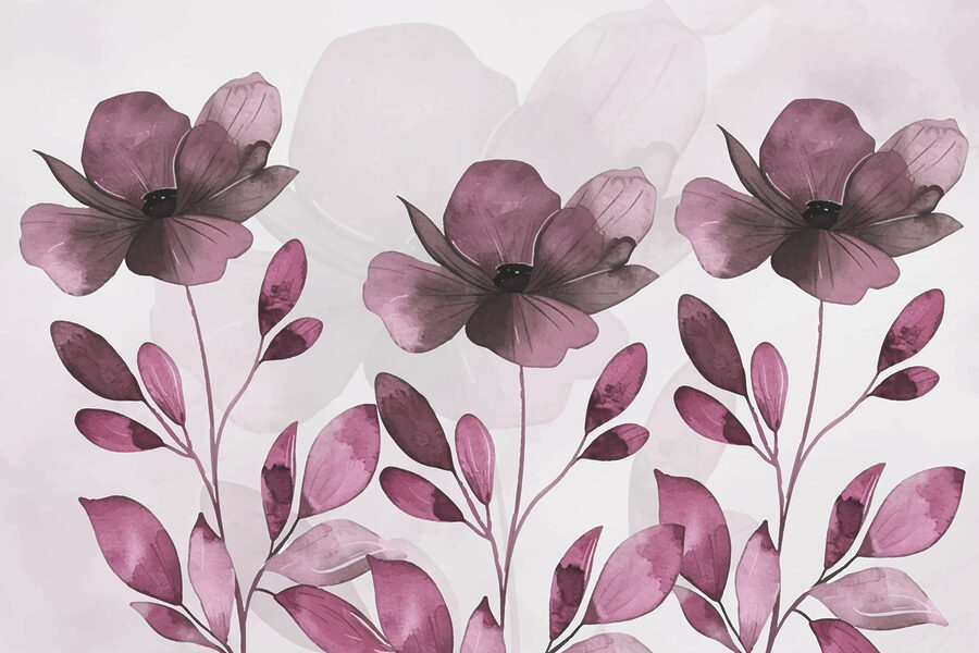 Lila Blüten und Blätter Lila Blüten und Blätter