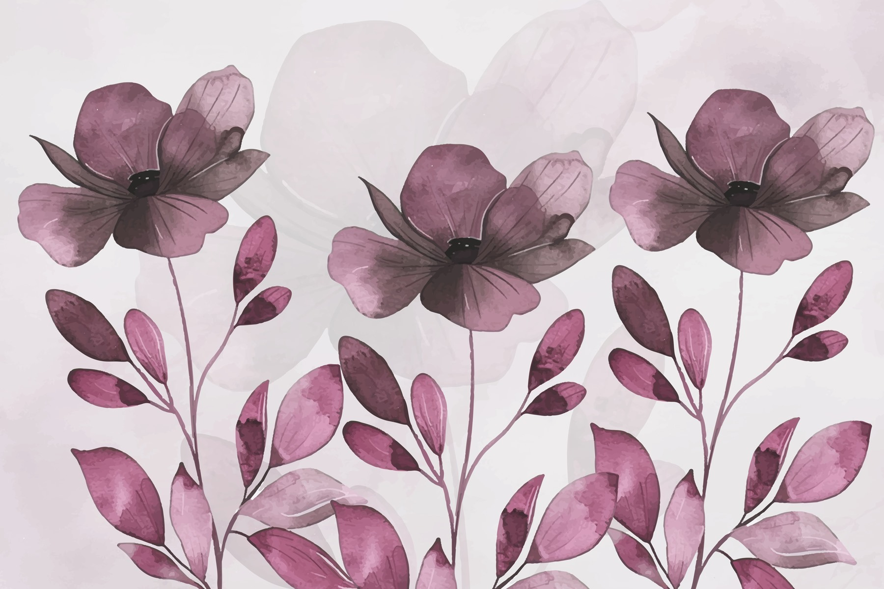 Purple flowers and leaves Purple flowers and leaves