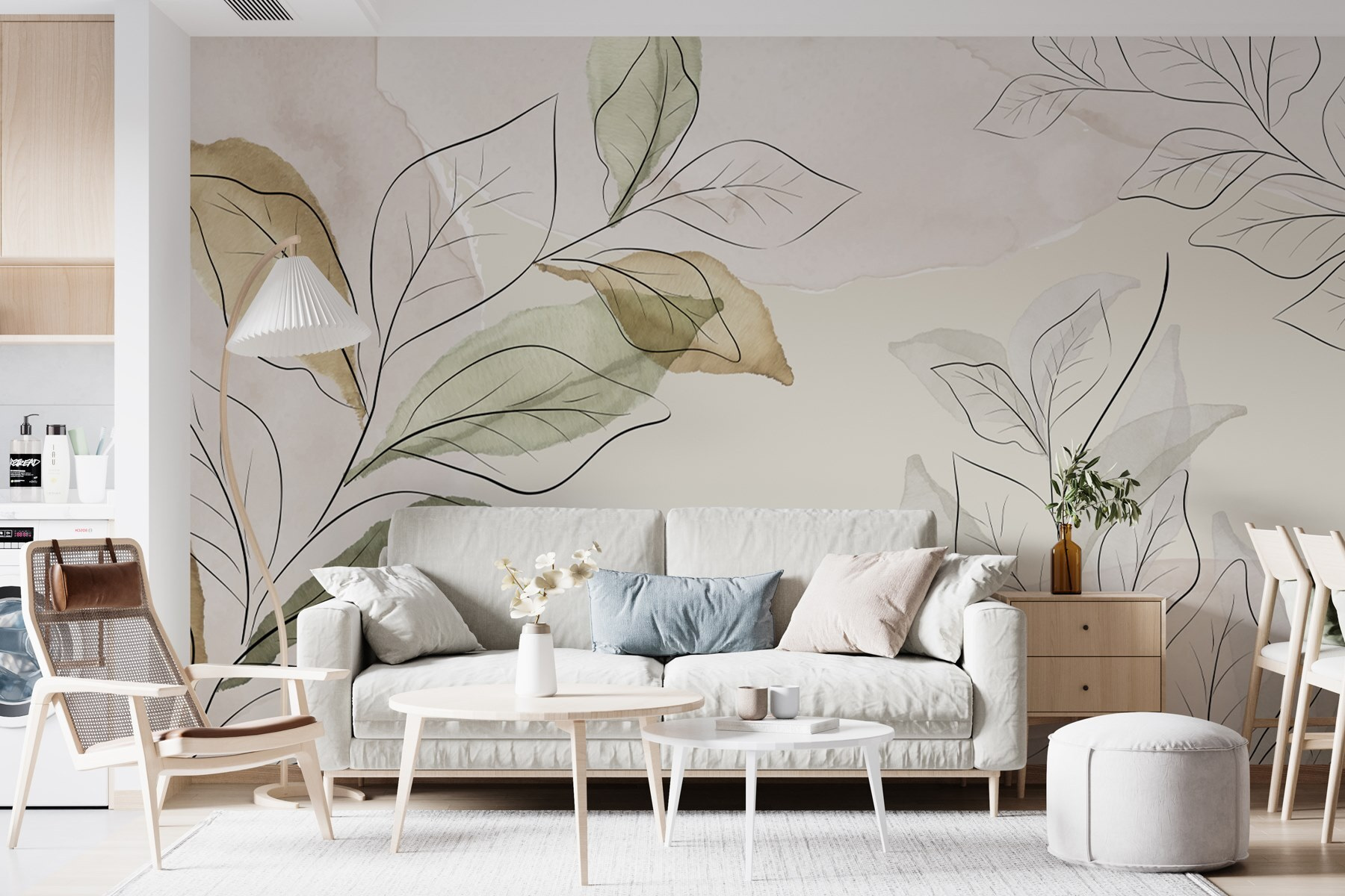 Elegant botanical design in soft hues