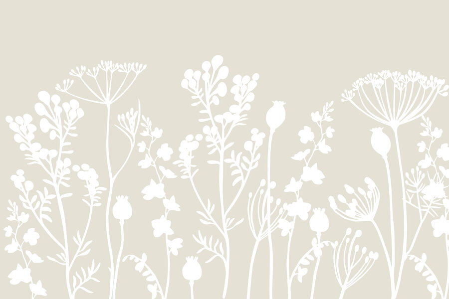 Weiße Silhouetten von Blumen