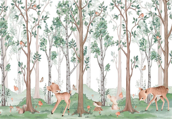 Hintergrundbild mit einem Wald von Bäumen und Tieren w02771p 600x417 - Hintergrundbild mit einem Wald von Bäumen und Tieren