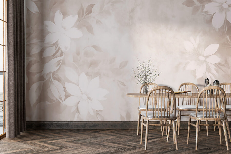 Weißes und graues florales Muster