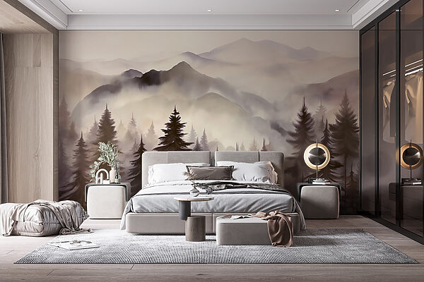 Landschaft mit Bergen und Bäumen Landschaft mit Bergen und Bäumen