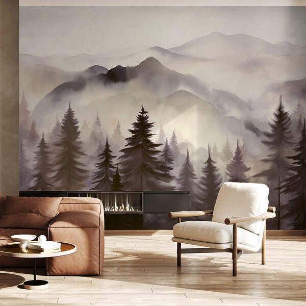 Landschaft mit Bergen und Bäumen Landschaft mit Bergen und Bäumen