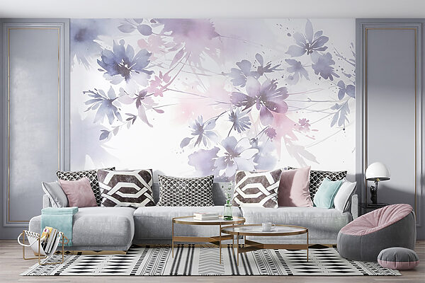 Watercolor painting of flowers