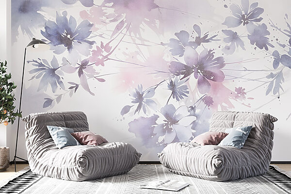 Watercolor painting of flowers