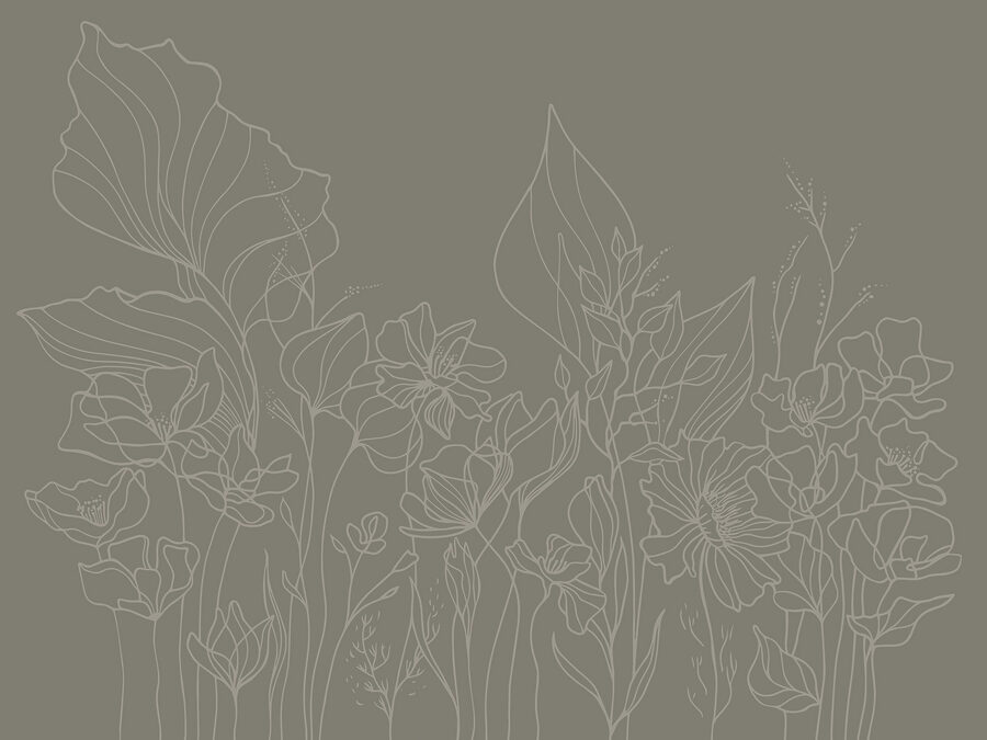 Strichzeichnung von Blumen