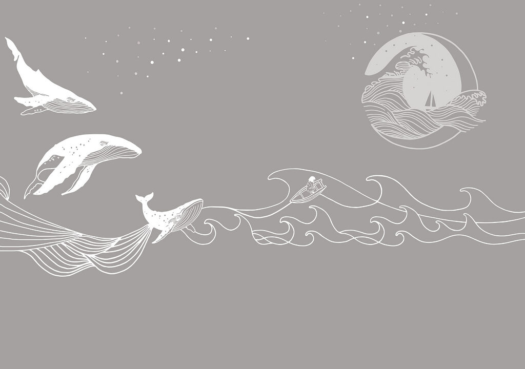 Wale und Wale auf dem Meer Wale und Wale auf dem Meer