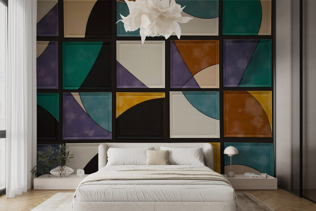 Wall with squares of different colors Wall with squares of different colors