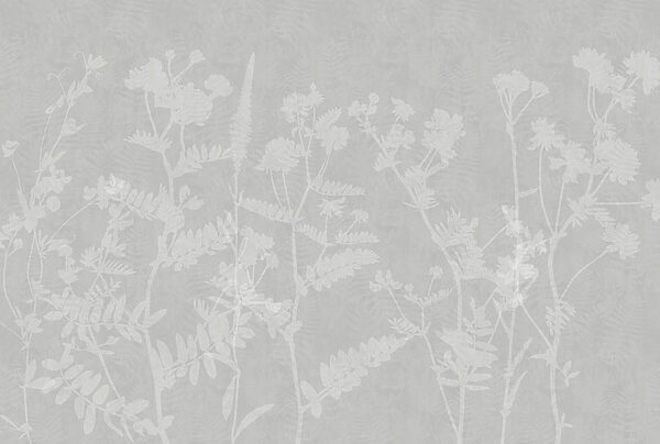Weißes florales Muster auf grauem Hintergrund Weißes florales Muster auf grauem Hintergrund