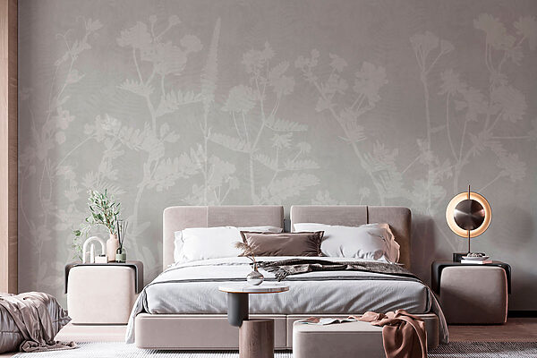 Weißes florales Muster auf grauem Hintergrund Weißes florales Muster auf grauem Hintergrund